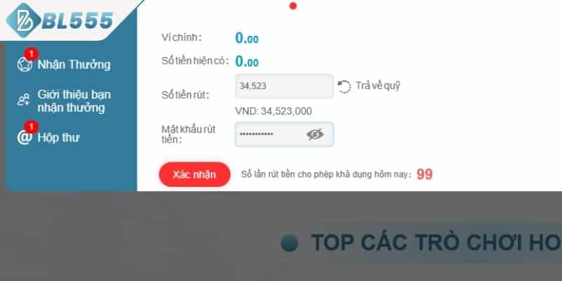 Câu hỏi thường gặp khi rút tiền BL555